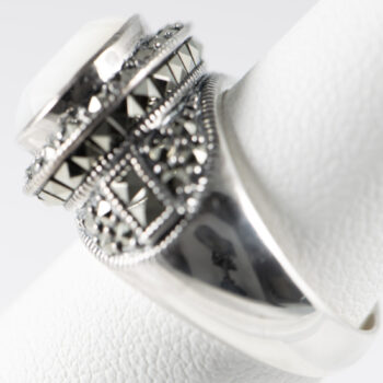 Sterling Silver 925 Ring with White Quartz Stone 4