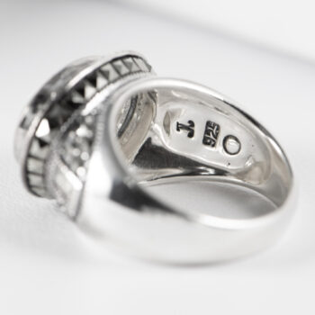 Sterling Silver 925 Ring with White Quartz Stone 8