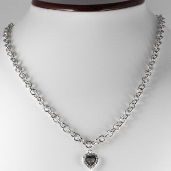 Sterling Silver Necklace with Floating CZ Charm 5