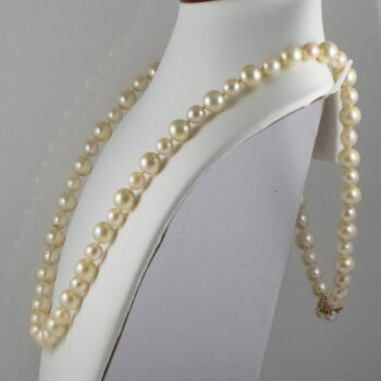 Vintage Long Cultured Pearl Necklace 9