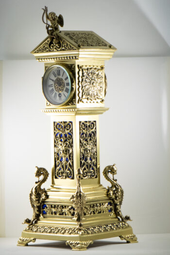 Brass Mantel Clock No Name French Movement 7