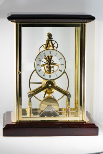 Great Wheel Skeleton Mantel Clocl Fusee Mov 2