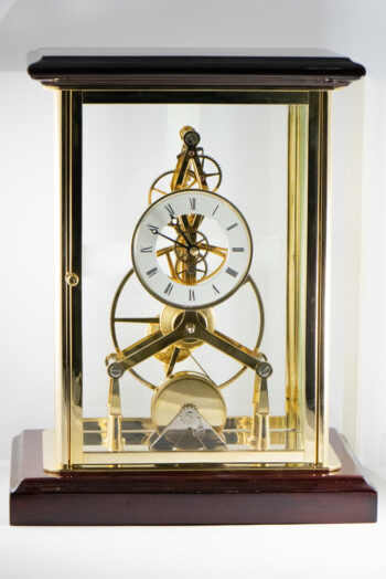 Great Wheel Skeleton Mantel Clocl Fusee Mov 4
