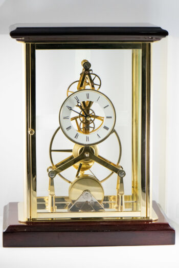 Great Wheel Skeleton Mantel Clocl Fusee Mov 5