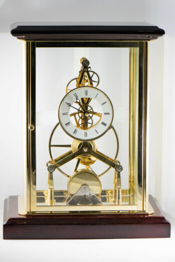 Great Wheel Skeleton Mantel Clocl Fusee Mov 6