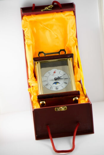 Mantel Wood Brass Clock with Moon 7