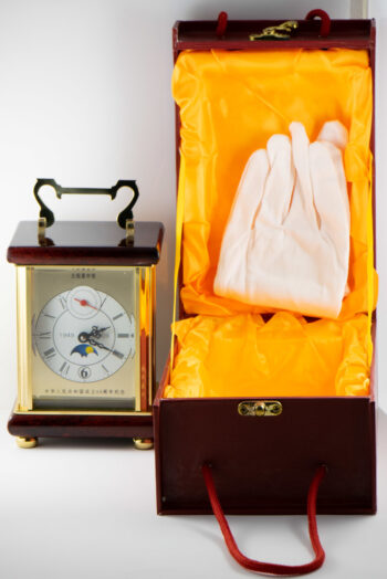 Mantel Wood Brass Clock with Moon 8
