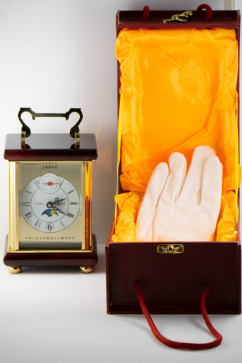 Mantel Wood Brass Clock with Moon 9