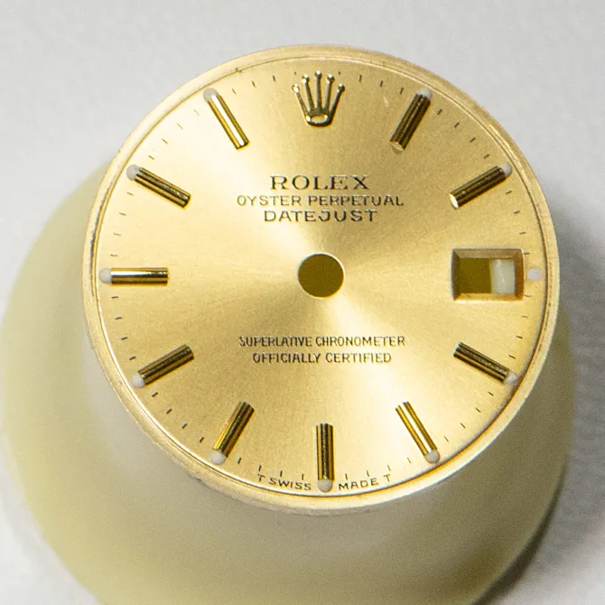 Rolex Ladies Dial Only Oyster Perpetual Champagne Yellow Stick 3