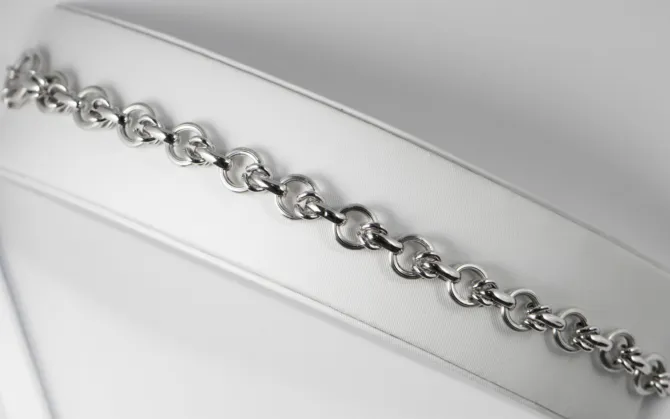 New Italian 14 K Wh Fancy Loop Link Bracelet 2