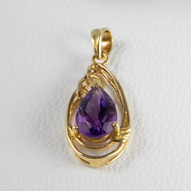 14 K Pear Shape Amethyst Pendant 4