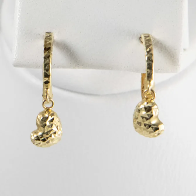 14 K Yellow gold Huggies with Hanging Hearts 5 2022 11 18 172451 gydk