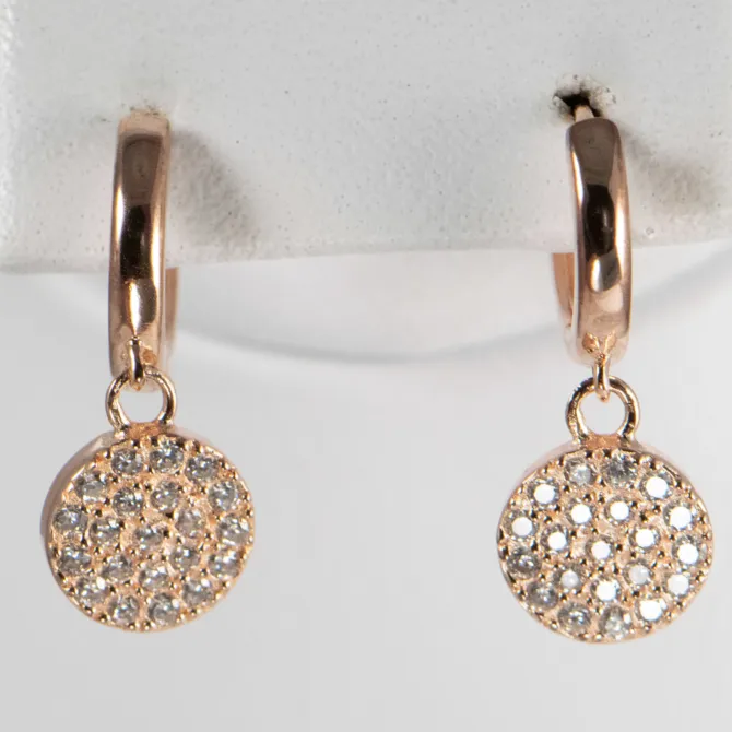 14 K Pink Gold Drop Earrings with CZ 1 2022 11 17 044738 iuiw