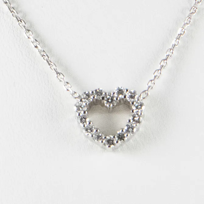 14 K White Gold Small Diamond Pendant 2