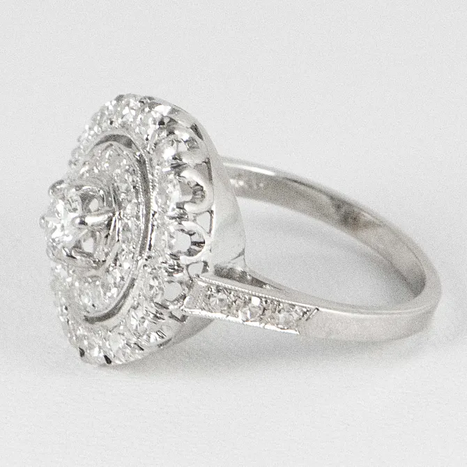 14 K White Gold Diamond Coctail Ring 12