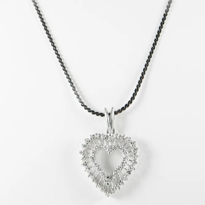 14 K White Gold Diamond Necklace 1