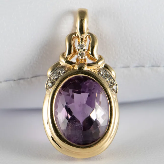 14 K Y G Large Amethyst Pendant Enhancer 1