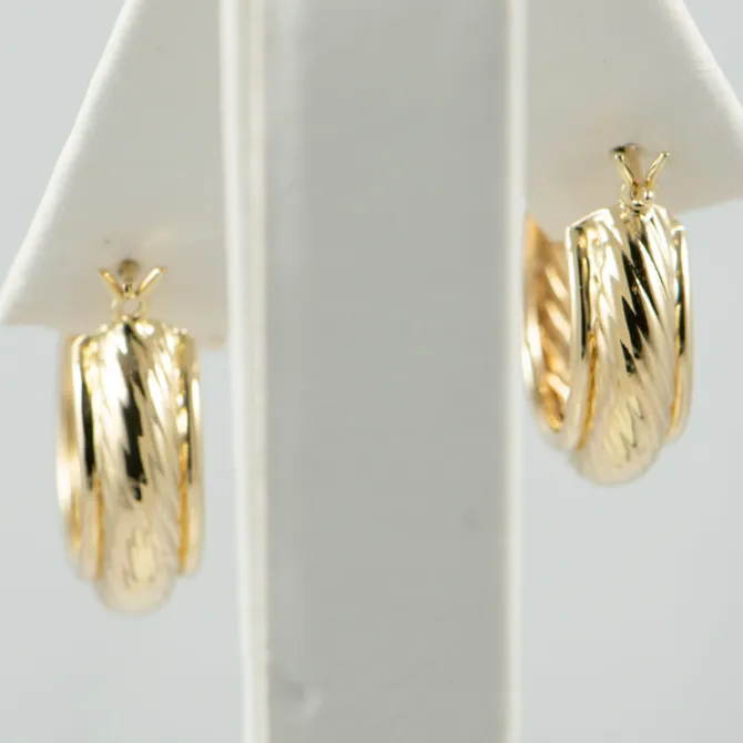 14 K Yellow Gold Hoop Earrings 3