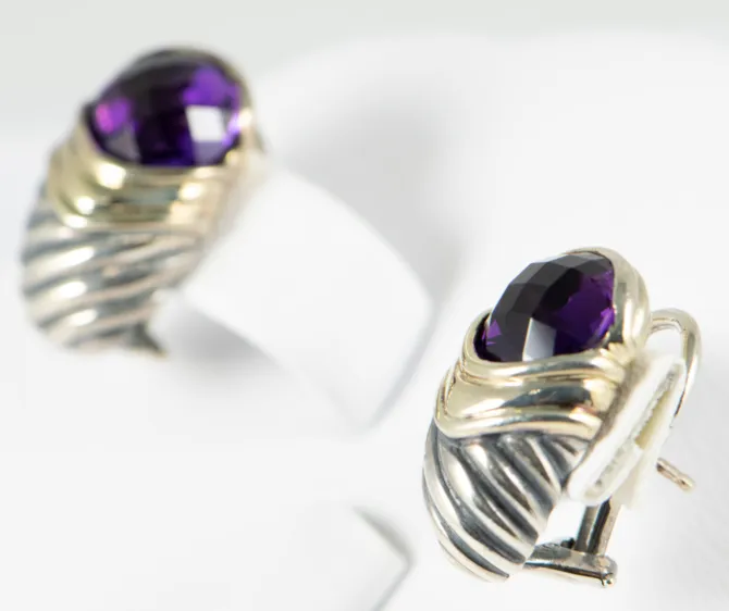 David Yurman 14 K Sterling Silver with Amathyst 5