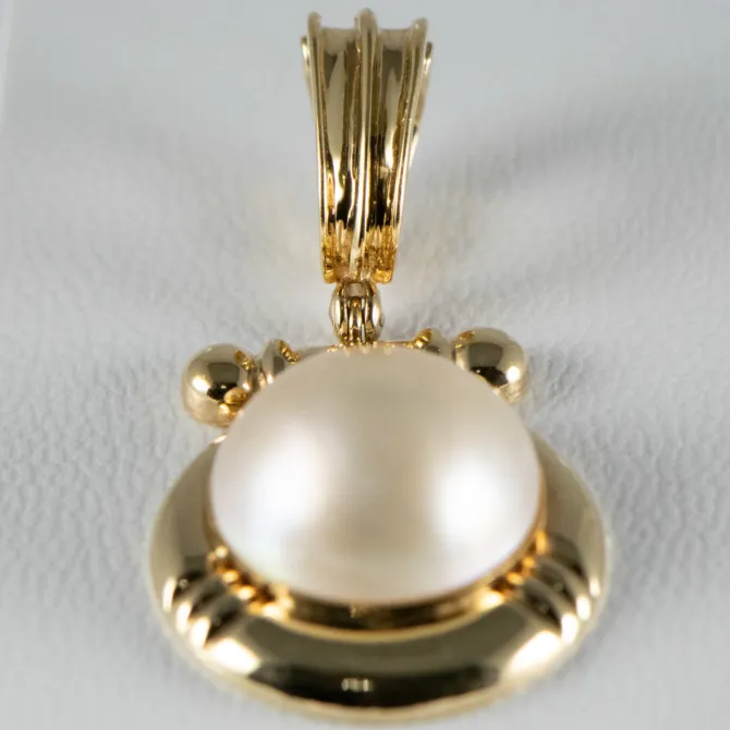 14 K Vintage Mabe Pearl Enhancer 9