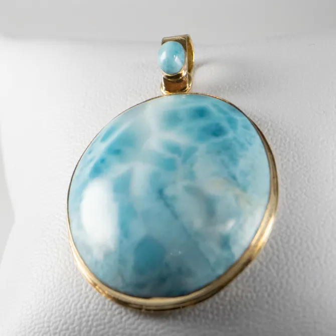 14 K Large Larimar Pendant 10