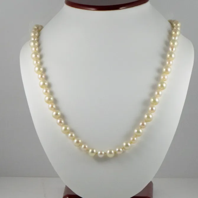 Vintage Long Cultured Pearl Necklace 7