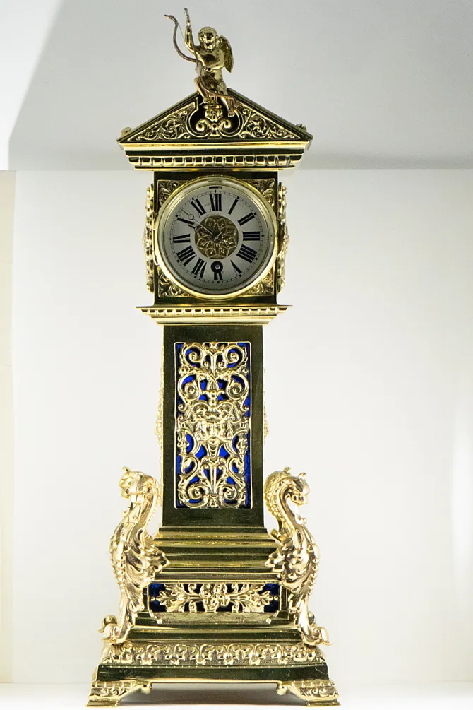 Brass Mantel Clock No Name French Movement 1