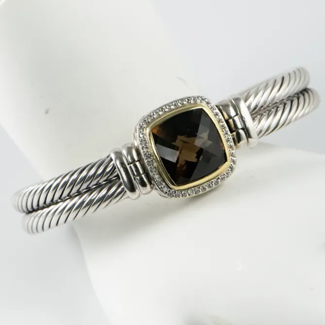 DY Bangle Brac with Smoky Quartz S S 750 12